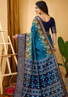 Dola Silk Saree Teal Blue
