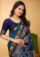 Dola Silk Saree Teal Blue