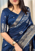 Dola Silk Saree Teal Blue