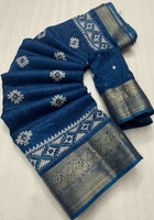Dola Silk Saree Teal Blue