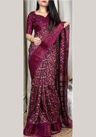 Dola Silk Saree Wine
