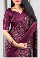 Dola Silk Saree Wine