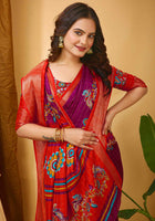 Dola Silk Saree Wine