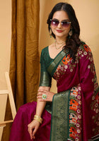 Dola Silk Saree Wine