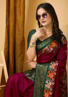 Dola Silk Saree Wine