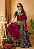 Dola Silk Saree Wine