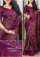 Dola Silk Saree Wine
