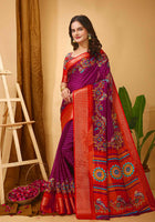 Dola Silk Saree Wine