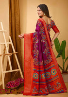 Dola Silk Saree Wine
