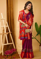 Dola Silk Saree Wine