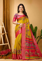 Dola Silk Saree Yellow