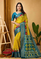 Dola Silk Saree Yellow