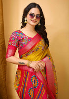 Dola Silk Saree Yellow