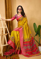 Dola Silk Saree Yellow