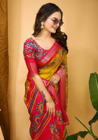 Dola Silk Saree Yellow