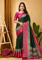 Green Dola Silk Cotton Saree