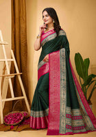 Green Dola Silk Cotton Saree