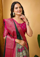 Green Dola Silk Cotton Saree