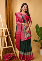 Green Dola Silk Cotton Saree