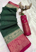 Green Dola Silk Cotton Saree