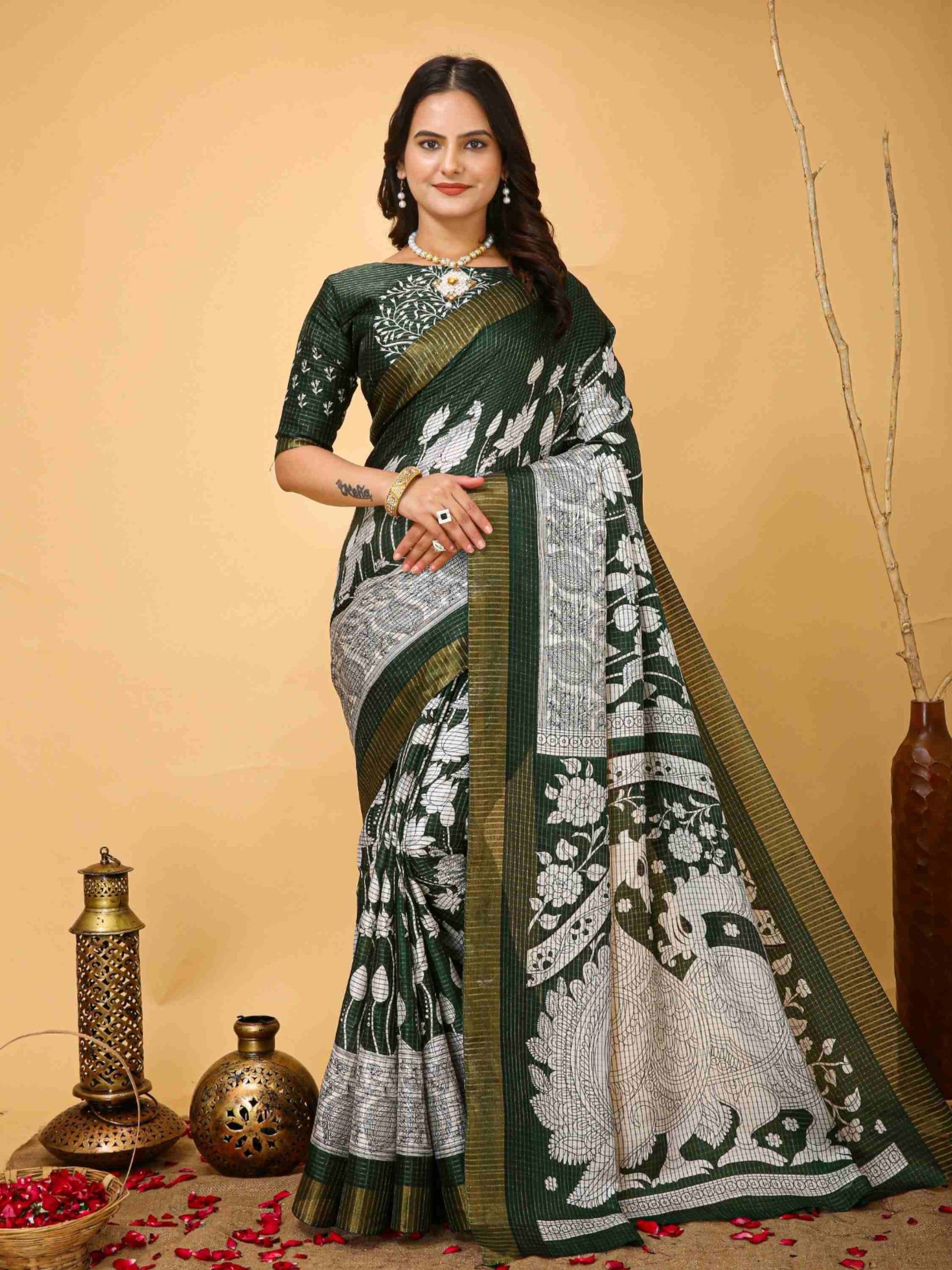 Green Handloom Cotton Saree