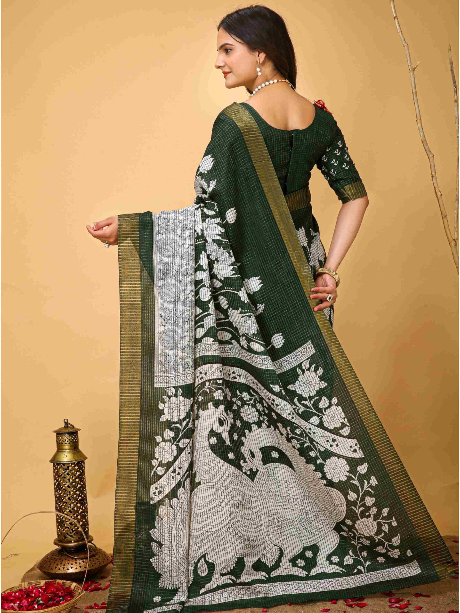Green Handloom Cotton Saree