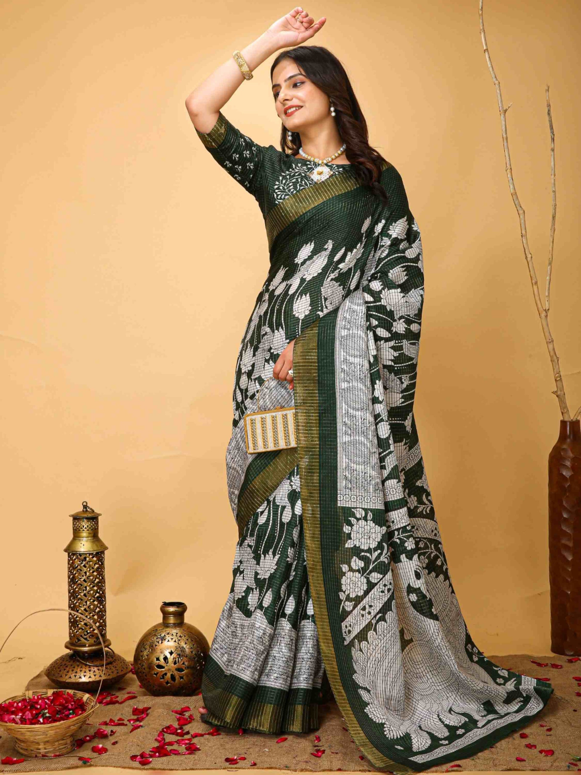 Green Handloom Cotton Saree