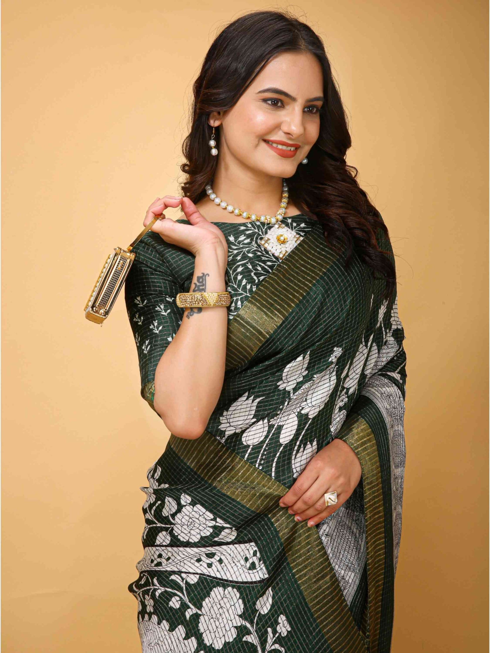 Green Handloom Cotton Saree