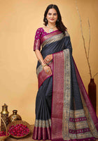 Grey Dola Silk Cotton Saree