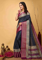 Grey Dola Silk Cotton Saree