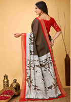 Handloom Cotton Saree Brown