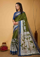 Handloom Cotton Saree Green