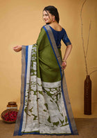 Handloom Cotton Saree Green