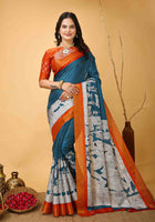 Handloom Cotton Saree Light Blue