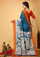 Handloom Cotton Saree Light Blue