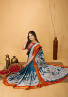 Handloom Cotton Saree Light Blue