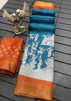 Handloom Cotton Saree Light Blue