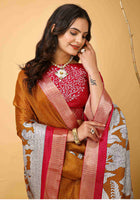 Handloom Cotton Saree Mustard