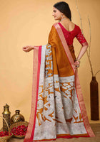 Handloom Cotton Saree Mustard