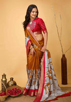 Handloom Cotton Saree Mustard