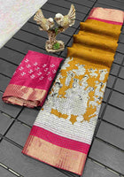 Handloom Cotton Saree Mustard