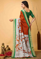 Handloom Cotton Saree Orange