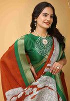 Handloom Cotton Saree Orange