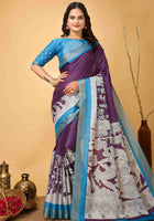 Handloom Cotton Saree Purple