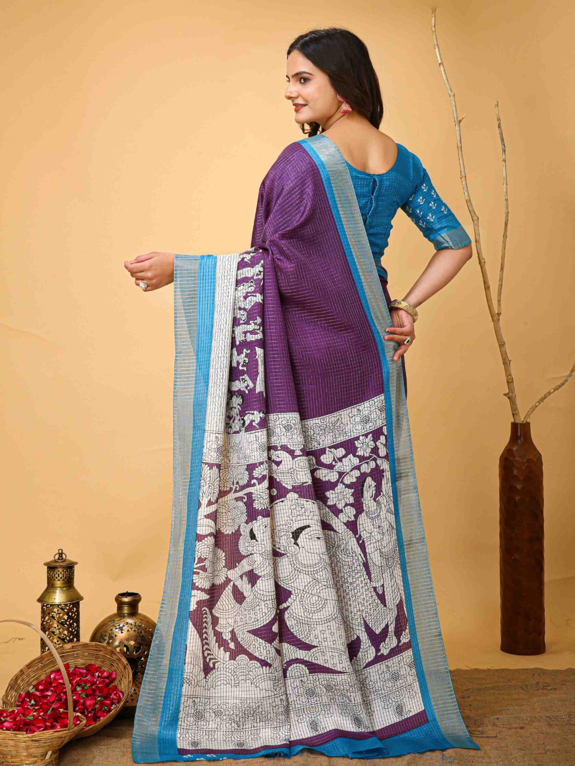 Handloom Cotton Saree Purple