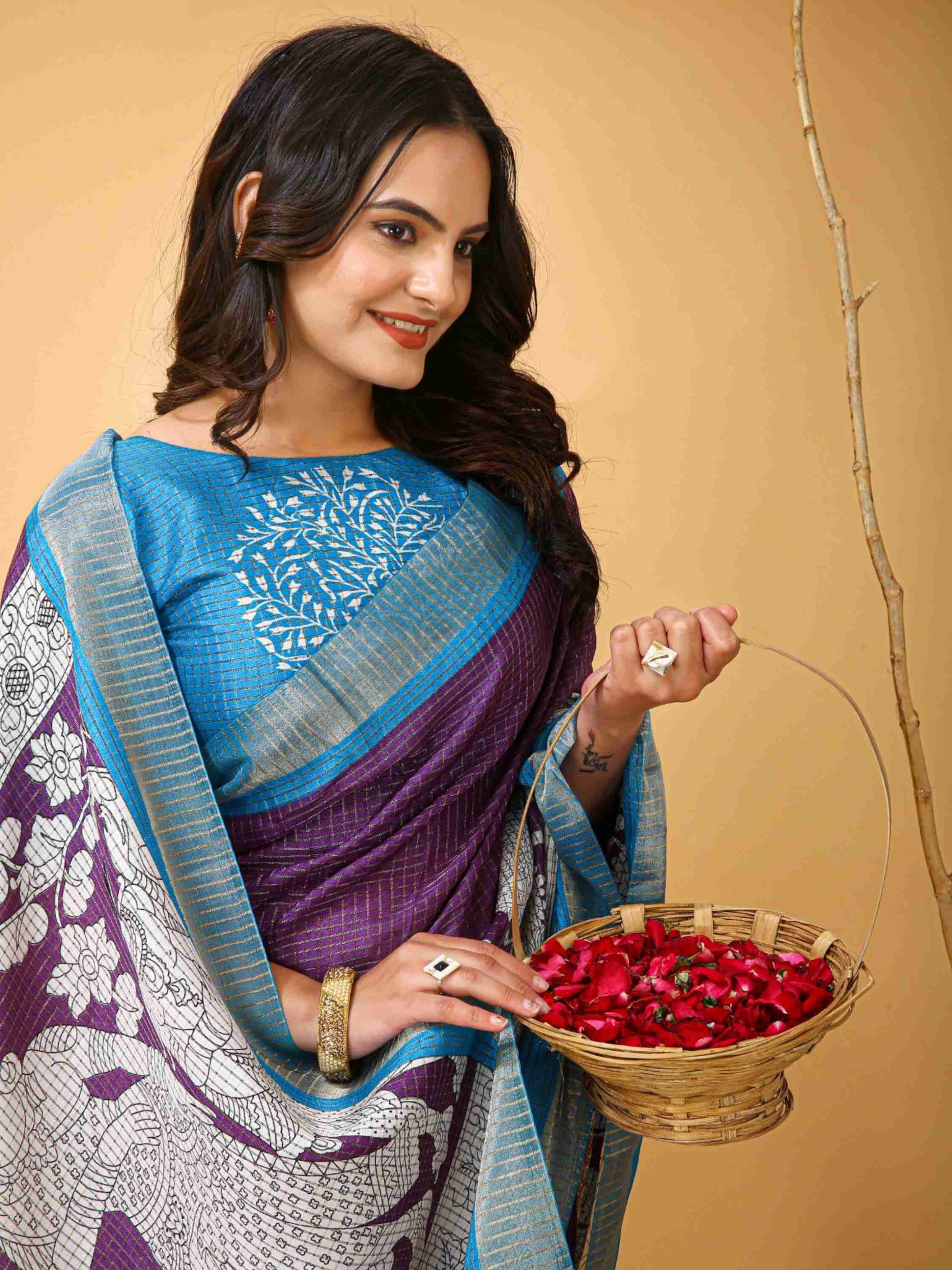 Handloom Cotton Saree Purple