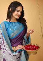 Handloom Cotton Saree Purple