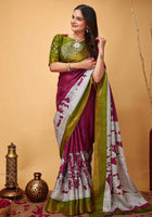 Handloom Cotton Saree Wine