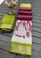 Handloom Cotton Saree Wine