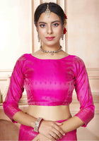 Kanchipuram Silk Saree Cream-Pink